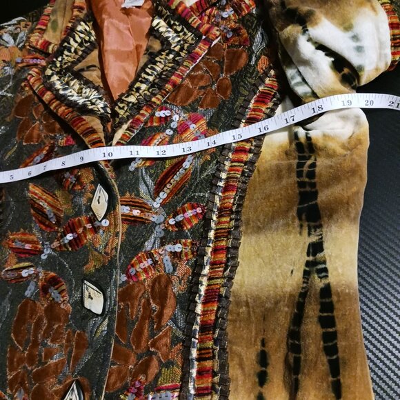 Vintage Sandy Starkman Art to Wear Embellished Mixed Media Blazer Jacket Size M - Picture 15 of 16